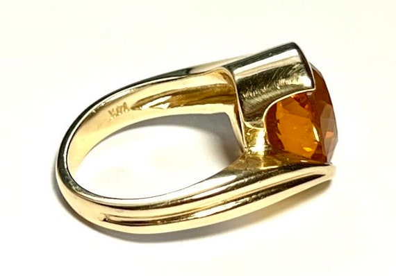Beautiful Modernist 14K Yellow Gold Mexican Fire … - image 7