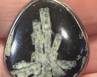 Unusual Custom, OOAK Sterling Silver Pendant, Pine Tree Sterling, Signed, Unusual Gemstone