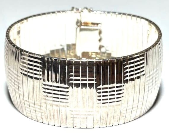 Vintage JCM Basketweave Sterling Silver Bracelet - image 2