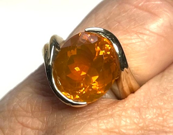 Beautiful Modernist 14K Yellow Gold Mexican Fire … - image 1