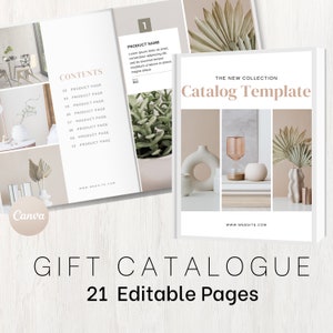 Minimalist Gift Guide Template: 21-Page Catalog for Jewelry Business (Canva Editable)