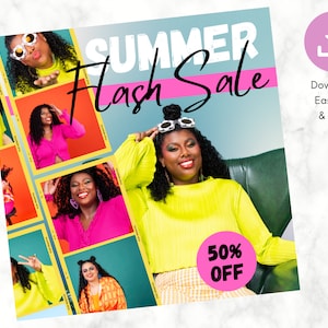 Summer Sale Flyer, DIY Flyer Template, Pop up Shop Lash Nails Flyer, Hair Business Flyer, Flash Sale, Beauty Template, Canva flyer template