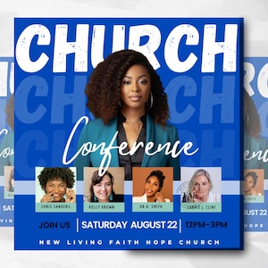Church Conference Flyer Template: Worship & Prayer Service (CANVA)
