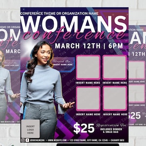 Women&#39;s Conference Flyer: DIY Church Event Template (Digital Download)