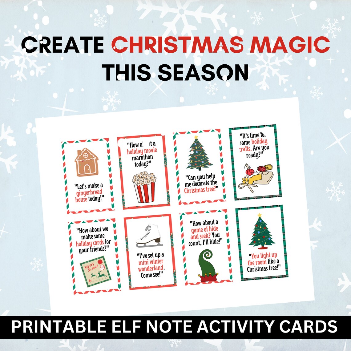 Editable Elf Note Cards: Christmas Activity Printable (PDF) - Etsy