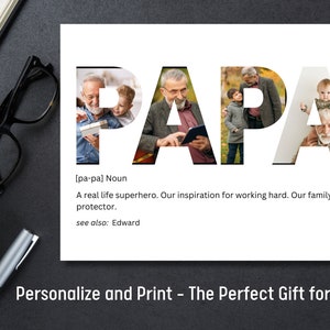 Presente de colagem de fotos do papai, presente de dia dos pais, colagem de fotos do dia dos pais para impressão, presente personalizado para o pai, arte de parede, presente de foto para o vovô