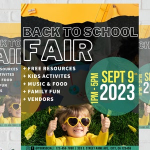 Back to School Flyer, School Supply Drive Flyer, Back to School Supplies Fundraiser Poster, PTA PTO Flyer, Digital Download, Canva Template