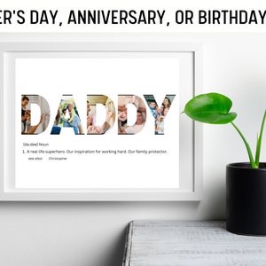 Colagem de fotos do papai, presente personalizado do pai, presente para o pai, presente personalizado para o pai, primeiro presente do dia dos pais, presente do pai do filho e filha