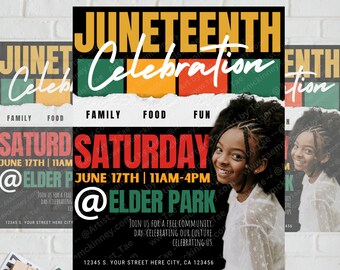 Redigerbar Juneteenth-evenemangsflyermall: Community Fair (Canva, digital nedladdning) | MLK Day Black History Month Community Fair