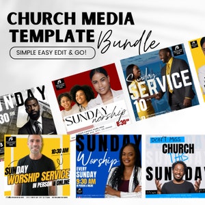Church Flyer Template Bundle: Customizable Canva Social Media (Digital Download)