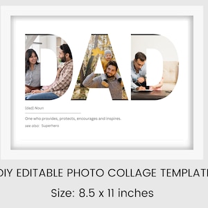 Dad Photo Collage, Customized Father&#39;s Gift, Gift For Dad, Personalized Gift for Dad, First Father&#39;s Day Gift, Dad Gift from Son Daughter