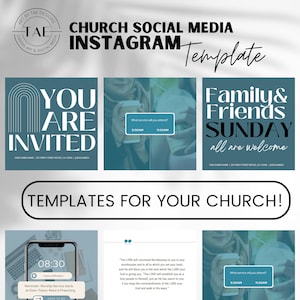 Church Flyer Template Bundle: Canva Social Media Designs (Digital Download)