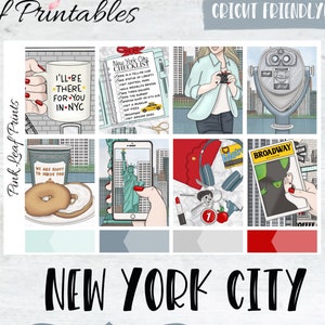 New York City/Adesivi Planner stampabili/Download digitale