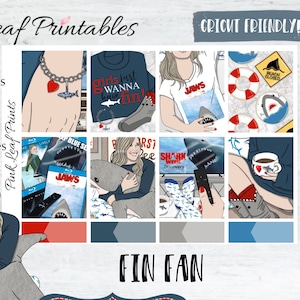 Fin Fan | Printable Planner Stickers | Digitial Download - Etsy