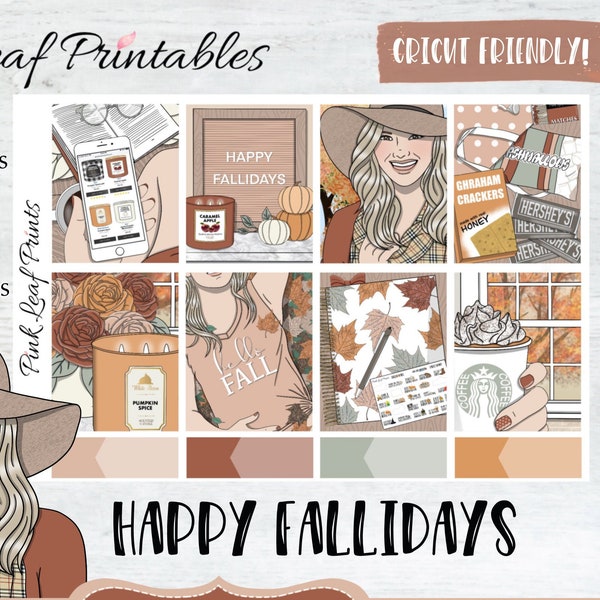 Happy Fallidays | Printable Planner Stickers | Digital Download