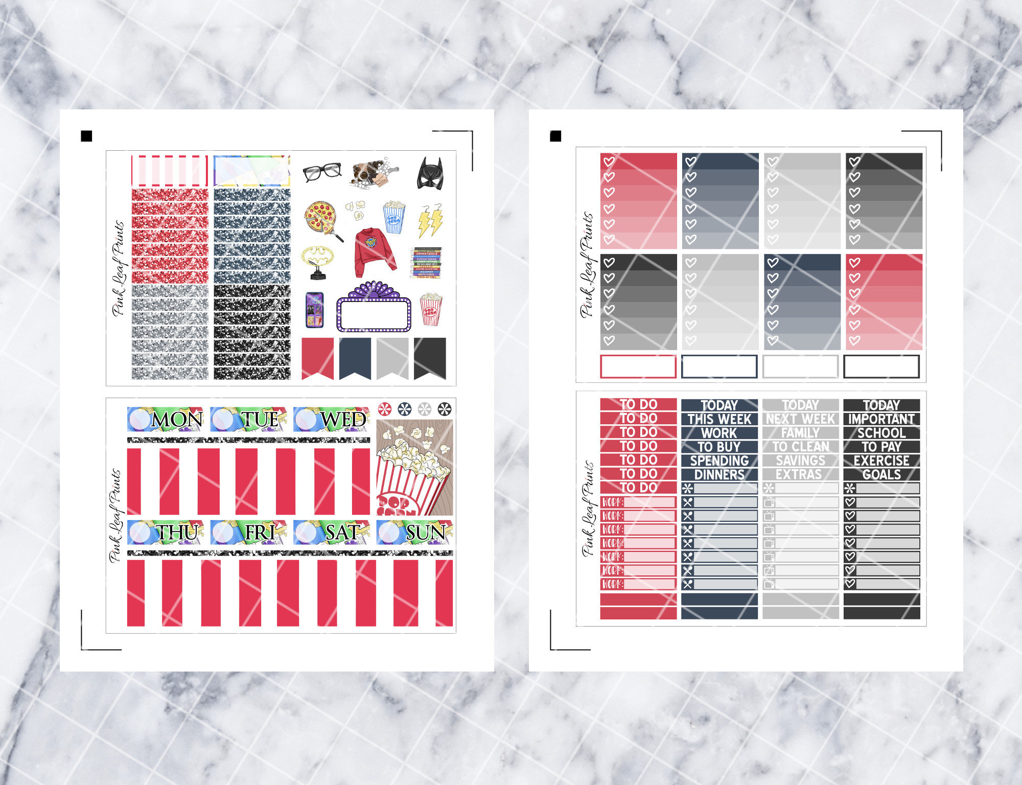 Super Movie Night | Printable Planner Stickers | Digital Download - Etsy