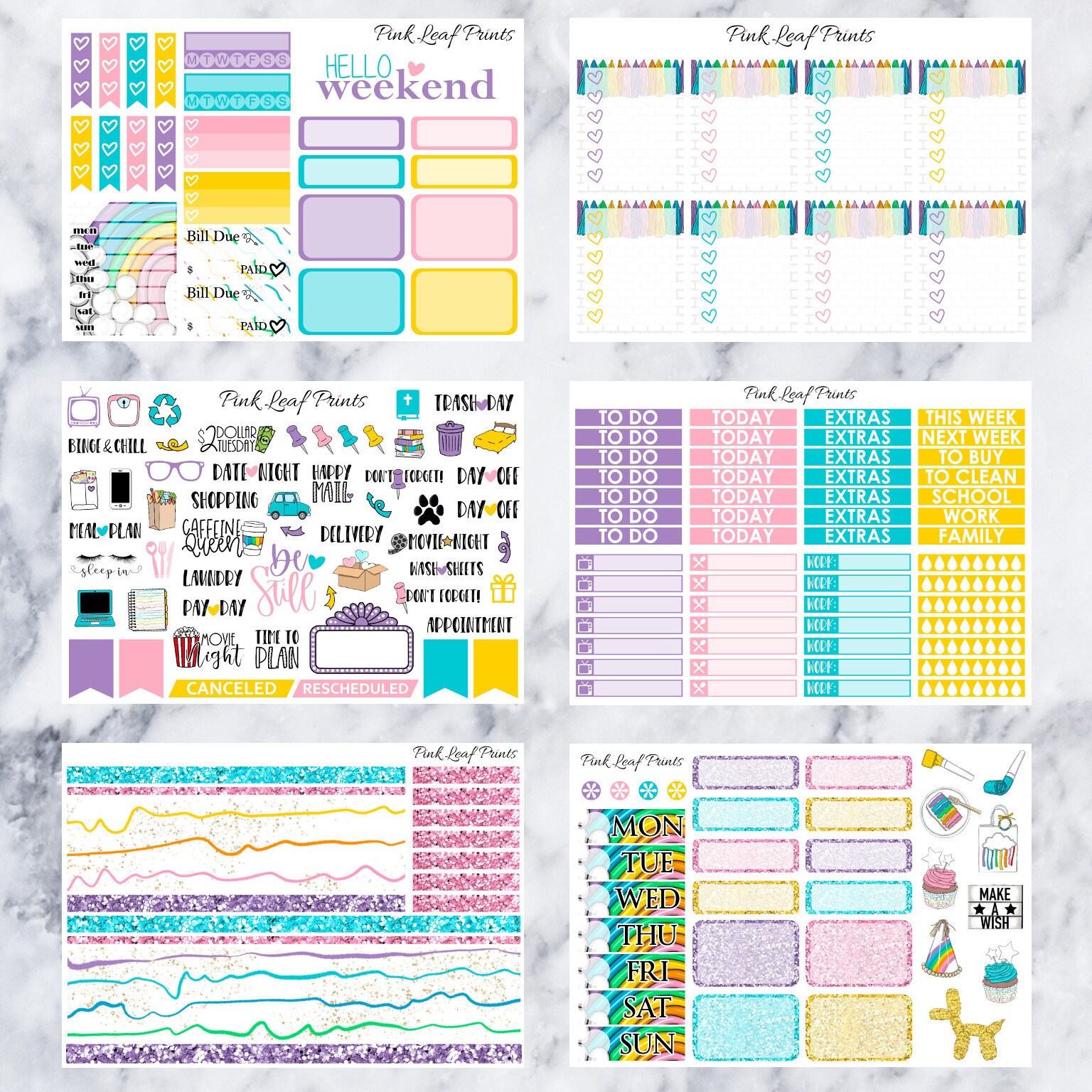 Birthday Party | Printable Planner Stickers | Digitial Download - Etsy