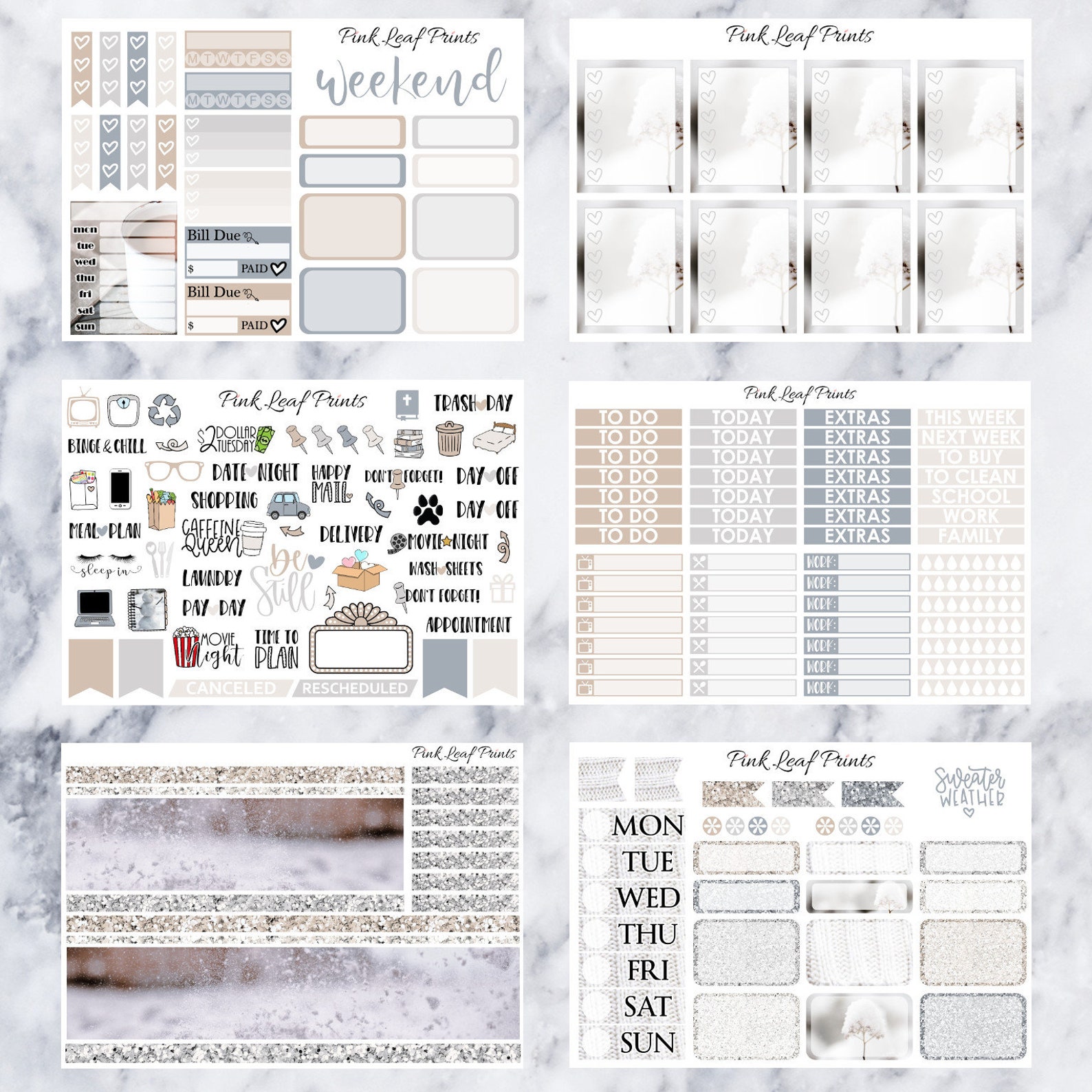 Sweater Weather | Printable Planner Stickers | Photo Kit | Digitial ...