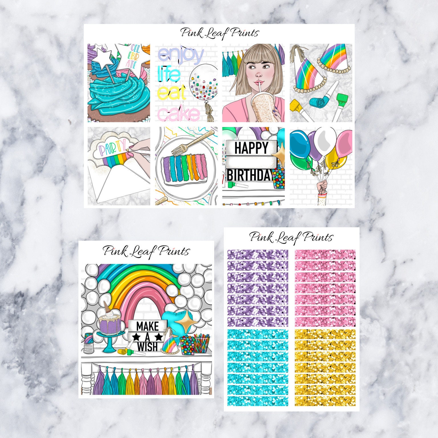 Birthday Party | Printable Planner Stickers | Digitial Download - Etsy