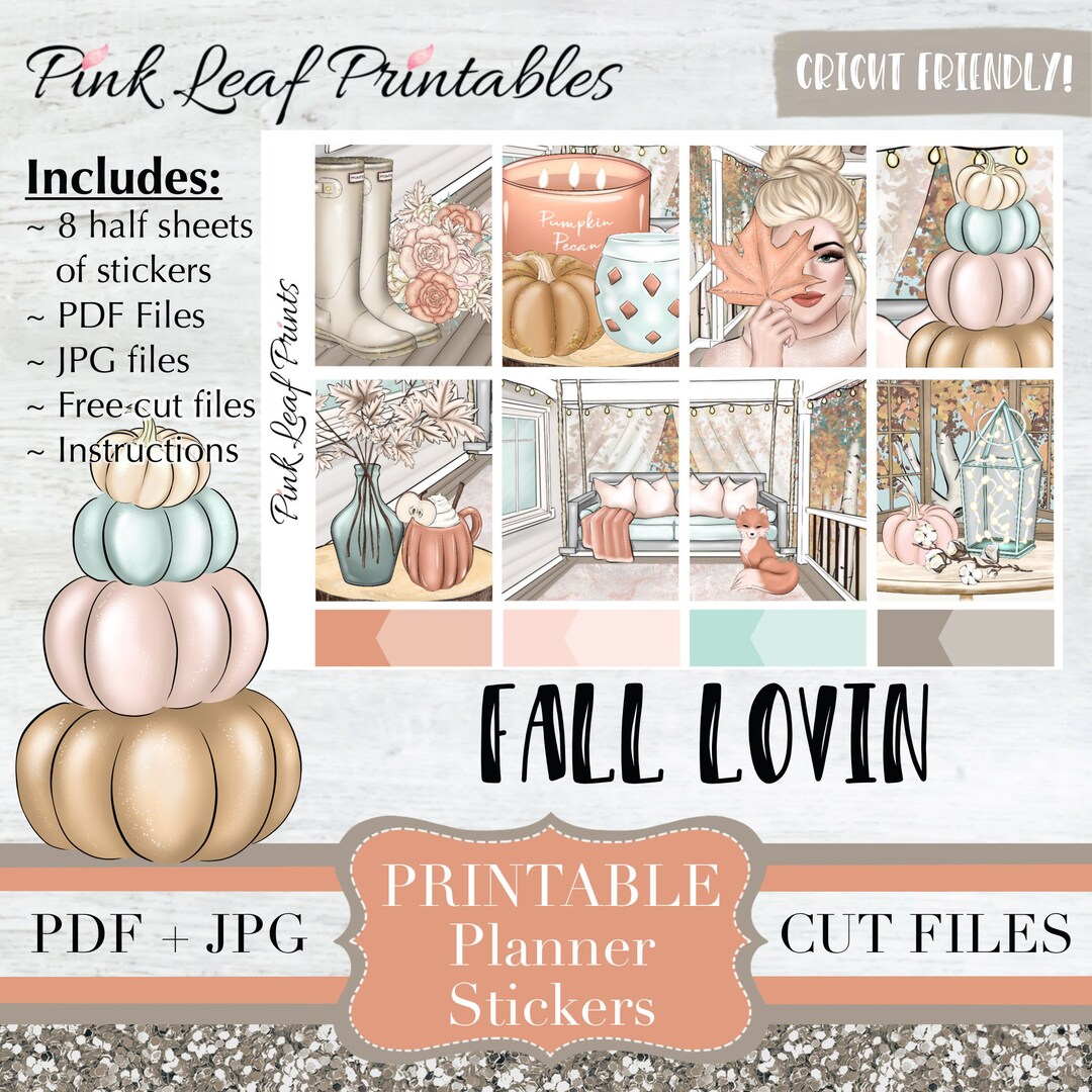 Fall Lovin | Printable Planner Stickers | Digital Download - Etsy