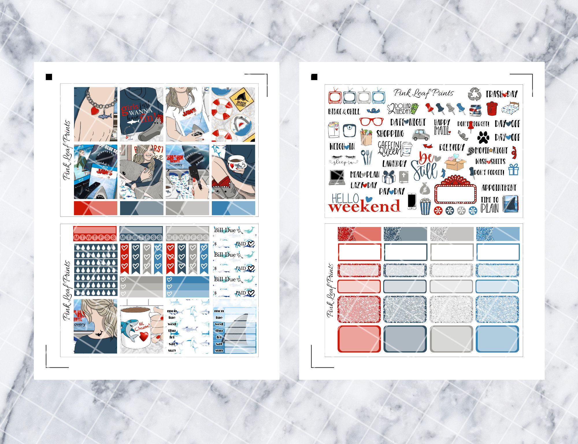 Fin Fan | Printable Planner Stickers | Digitial Download - Etsy