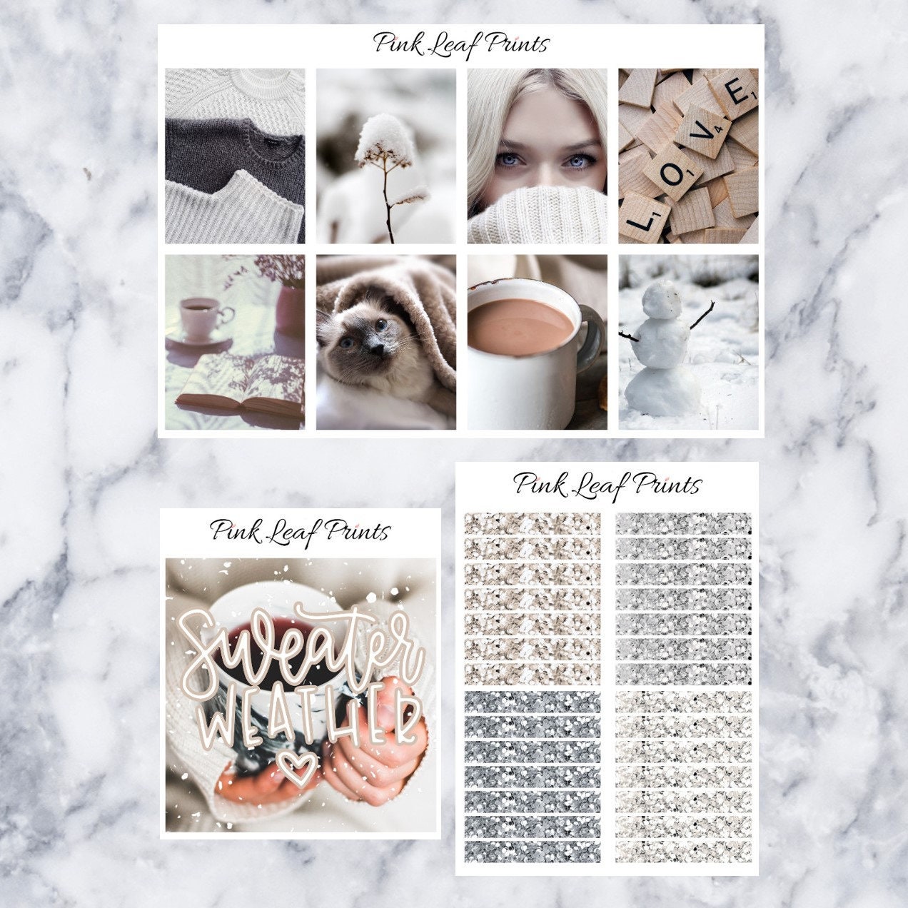 Sweater Weather | Printable Planner Stickers | Photo Kit | Digitial ...