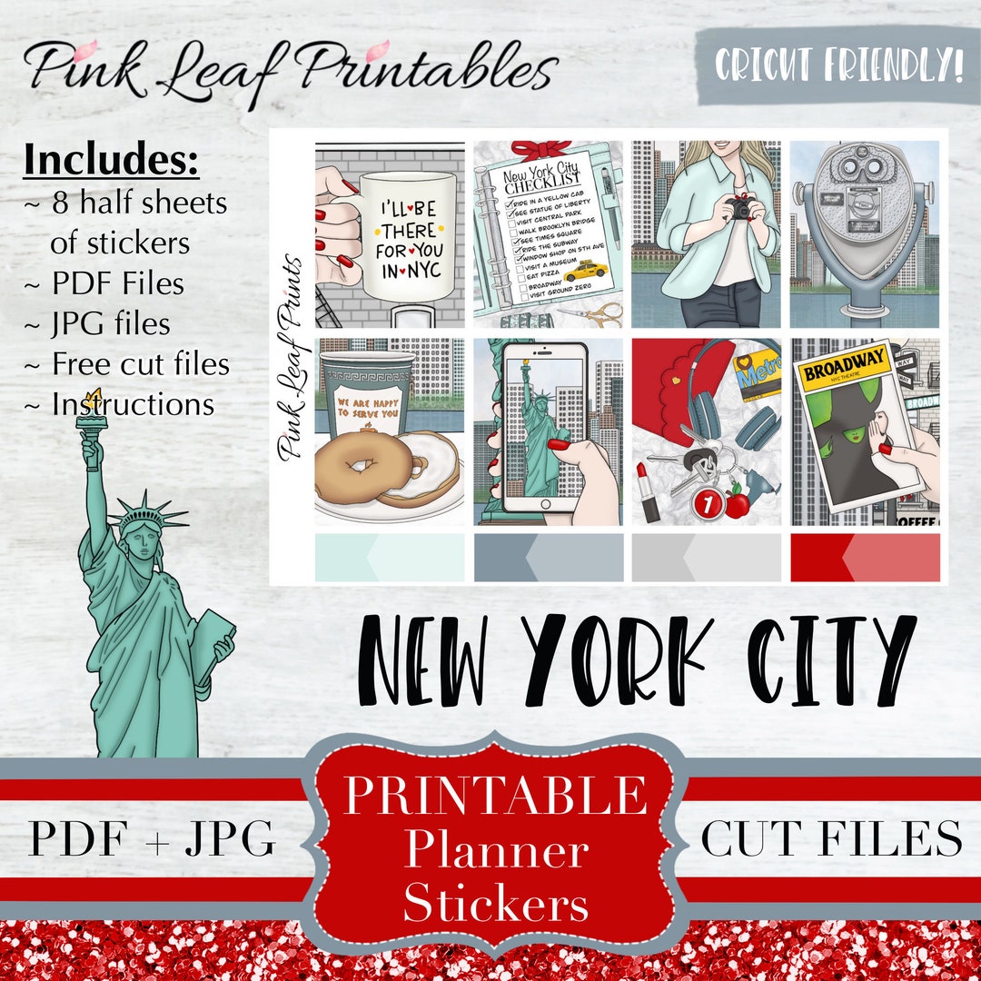 New York City Printable Planner Stickers Digital Download Etsy