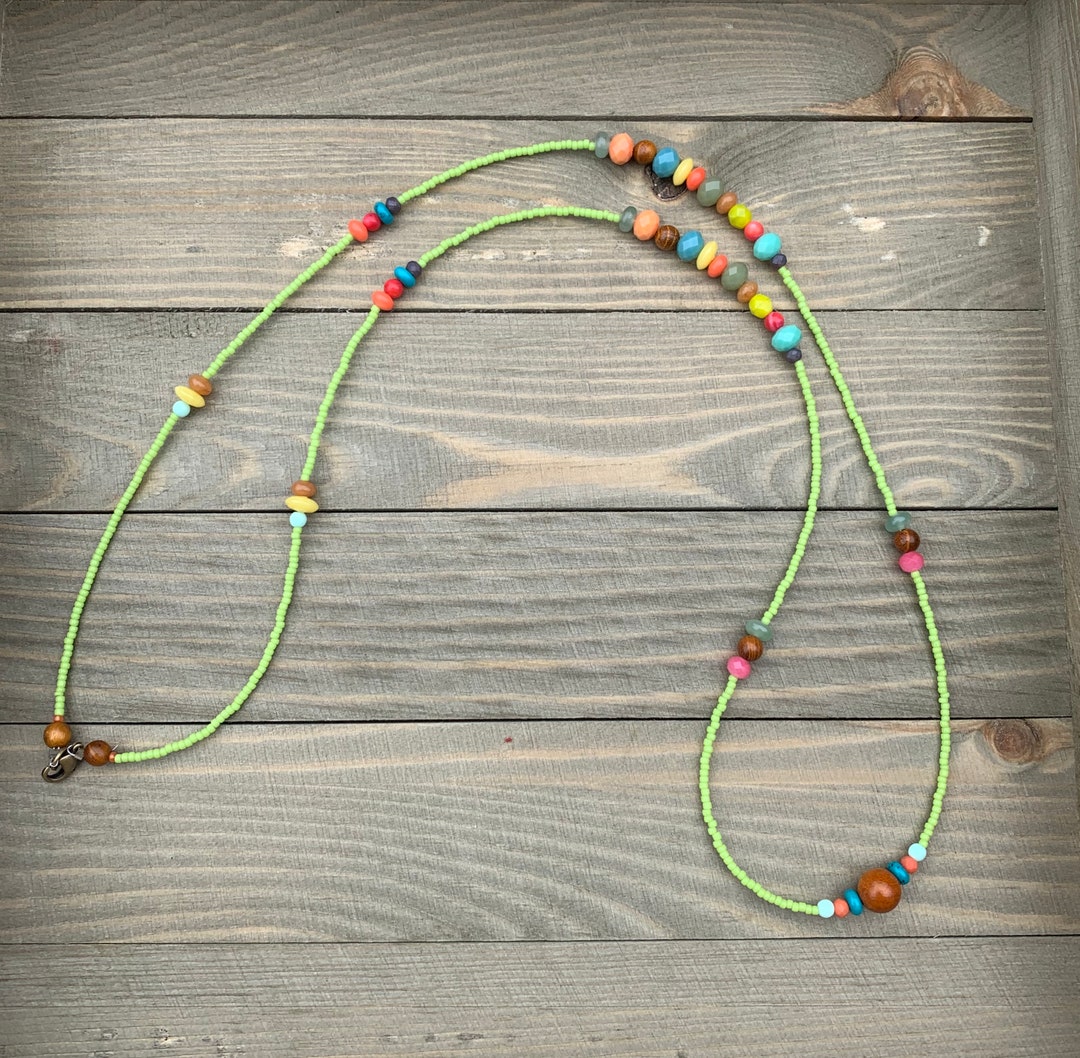 8 Collares De Cuentas Neón De Los Años 80 – Multicolor Brillante, Accesorios Para Fiestas Retro Y Disfraces