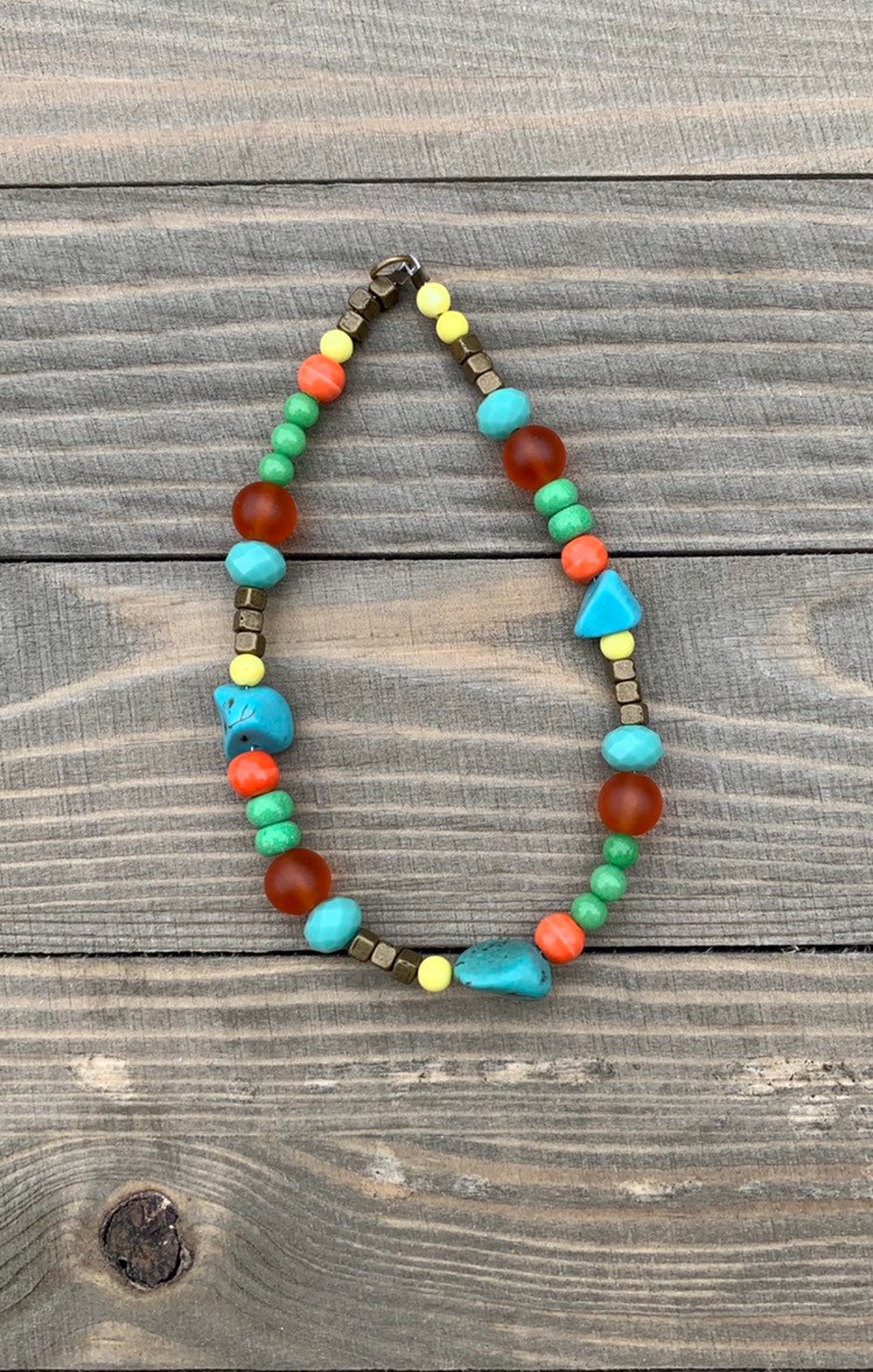 Beaded Keychain Bracelet Colorful beaded keychain Etsy