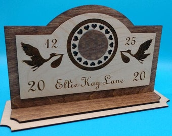 Stork Baby Announcement Plaque