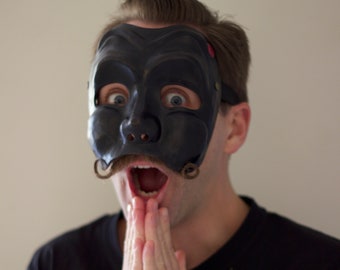 Arlecchino Leather Commedia Dell'arte Mask - Etsy