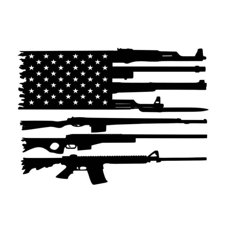 American Flag Rifle Svg 413 SVG PNG EPS DXF File