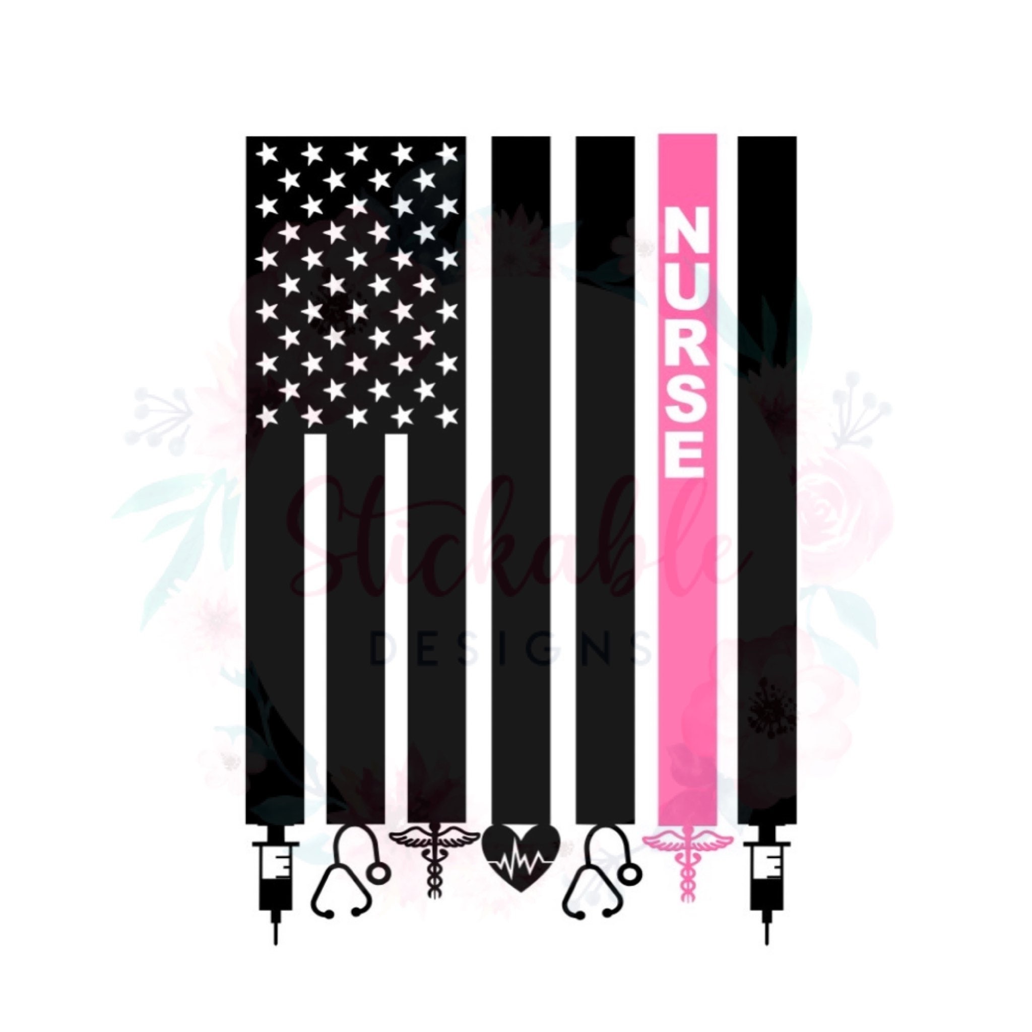 Nurse Flag Decal American Flag Nurse Healthcare Worker Etsy