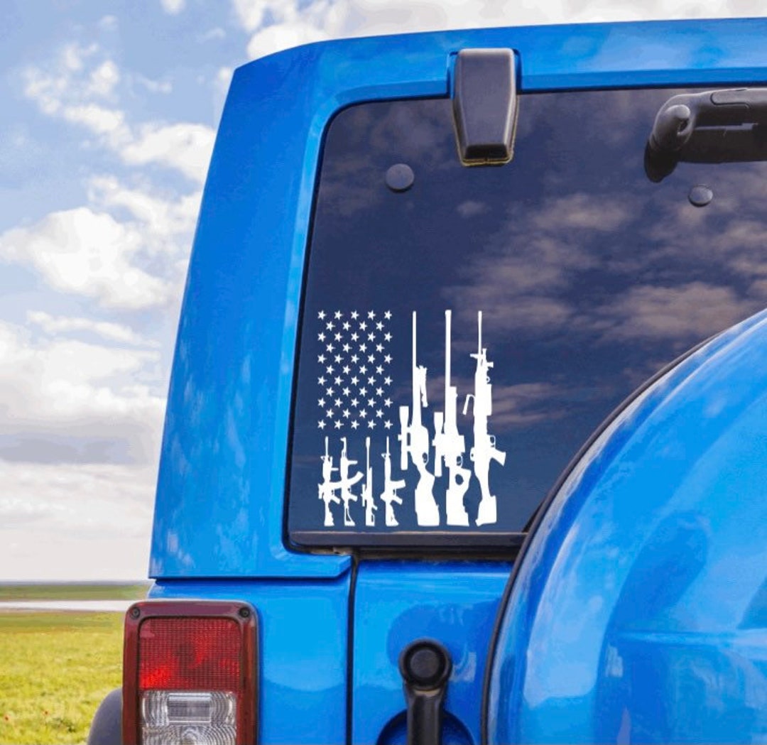Rifle Flag Decals Gun Flag Decal 2nd Amendment Sticker - Etsy.de