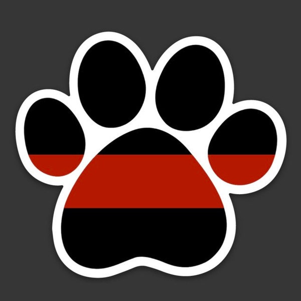 Thin Red Line Paw Print