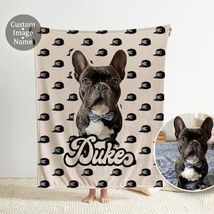 Custom Pet Photo Blanket: Personalized Dog/Cat Blanket with Name