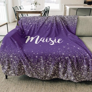 Sparkling Glitter Personalized Minky Blanket: Plush Fleece Gift