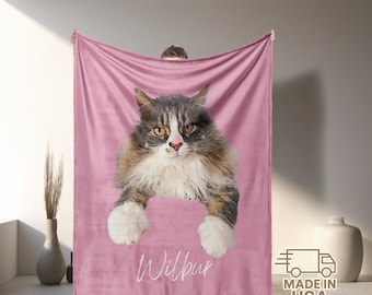Custom Pet Photo Blanket: Personalized Dog or Cat Blanket
