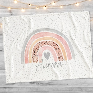 Watercolor Rainbow Blanket: Personalized Minky or Sherpa Baby Blanket