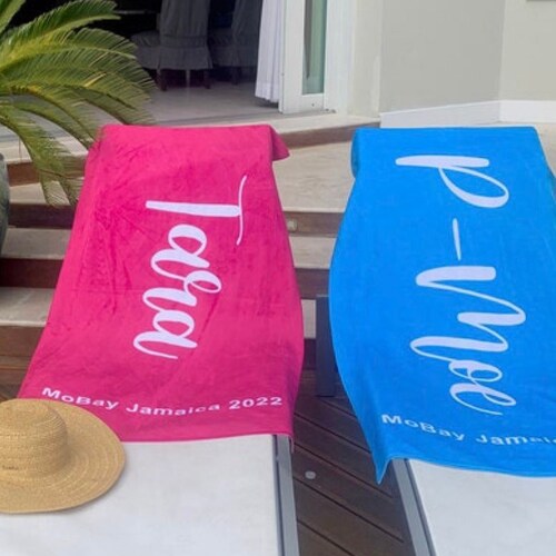 Name Beach Towel Personalized Beach Towel Custom Beach Etsy