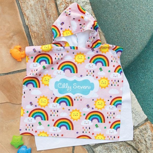 Poncho de plage à capuchon pour enfants