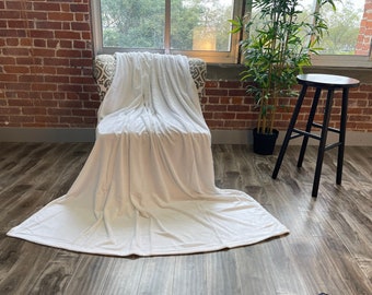 White Plush Fleece Blanket: Sublimation Minky Blanket - 3 Sizes