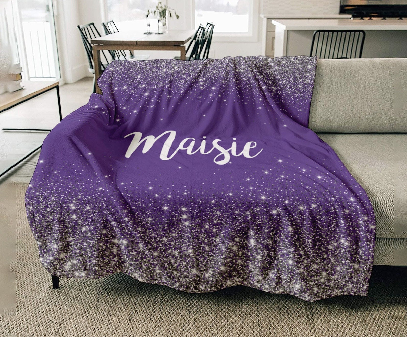 Silver glitter throw blanket clearance