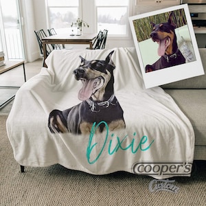 Custom Pet Blanket Using Pet Photo + Name Custom Dog Blanket Personalized Dog Blankets Cat Picture Blanket Pet Photo Blanket Dog Dad Gift