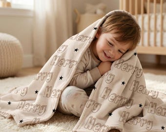 Manta Minky personalizada para niños: nombre personalizado, forro polar suave o sherpa