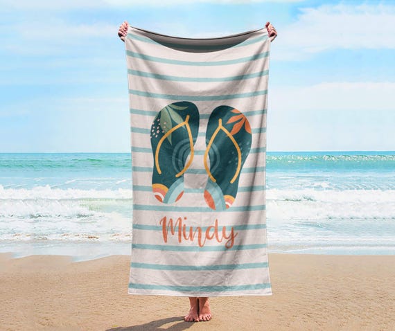 Serviette De Plage Personnalisable Avec Votre Photo Et Texte - Microfibre - Pour Adultes, Vacances Ou Piscine
