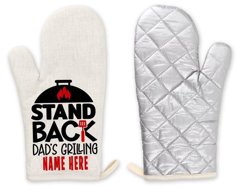 Custom Name Oven Mitt Get Dad or Mom A Unique Gift And Design Etsy