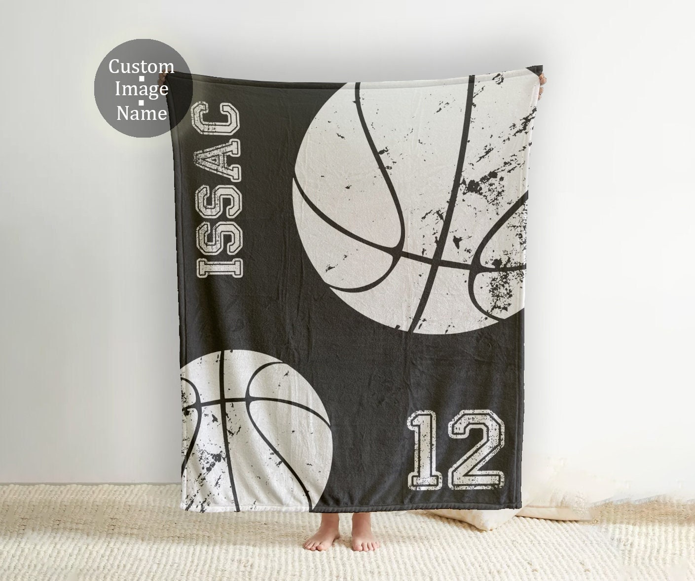 Personalized Sports Team blanket with Name, Custom blanket gift, Birthday Christmas Gift