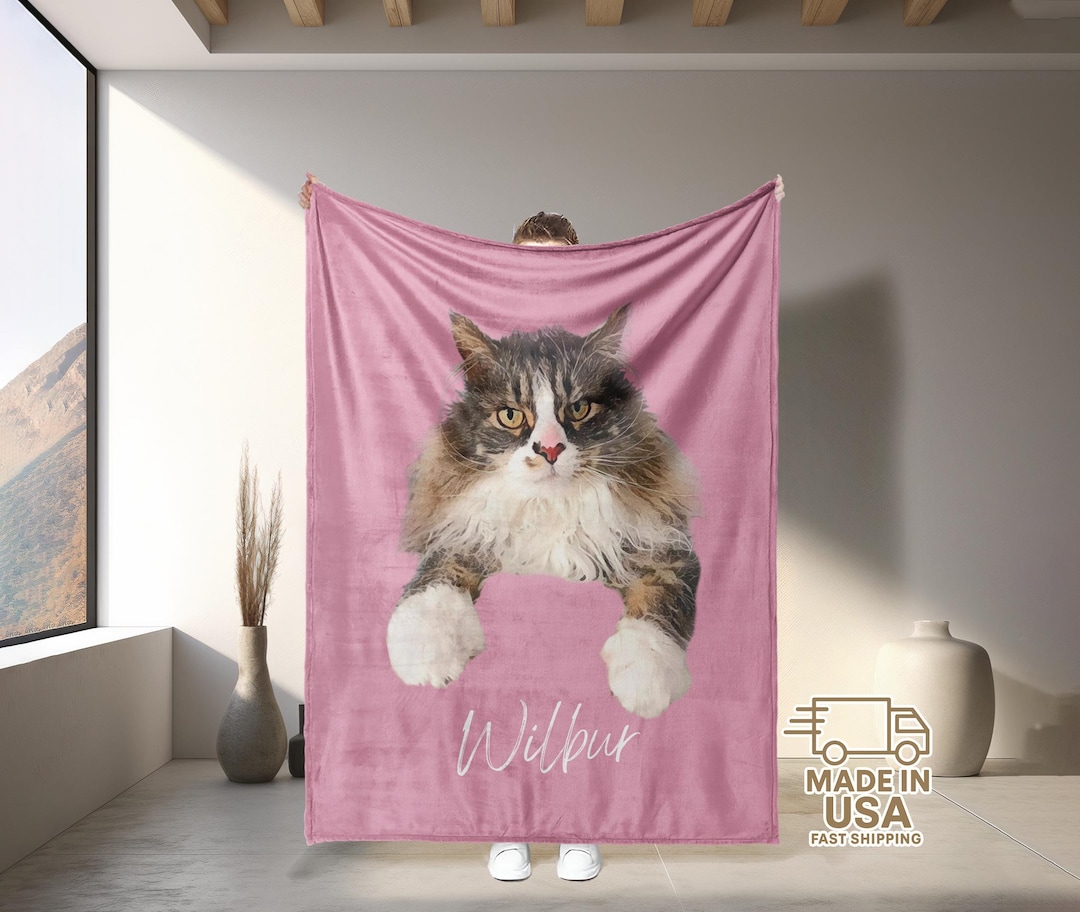 Custom Pet Photo Blanket: Personalized Dog or Cat Blanket - Etsy