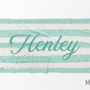 NEW Script Line Style Personalized Beach Towel Personalized Name Bath Towel Custom Pool Towel Beach Towel Name Outside Birthday Vacation
